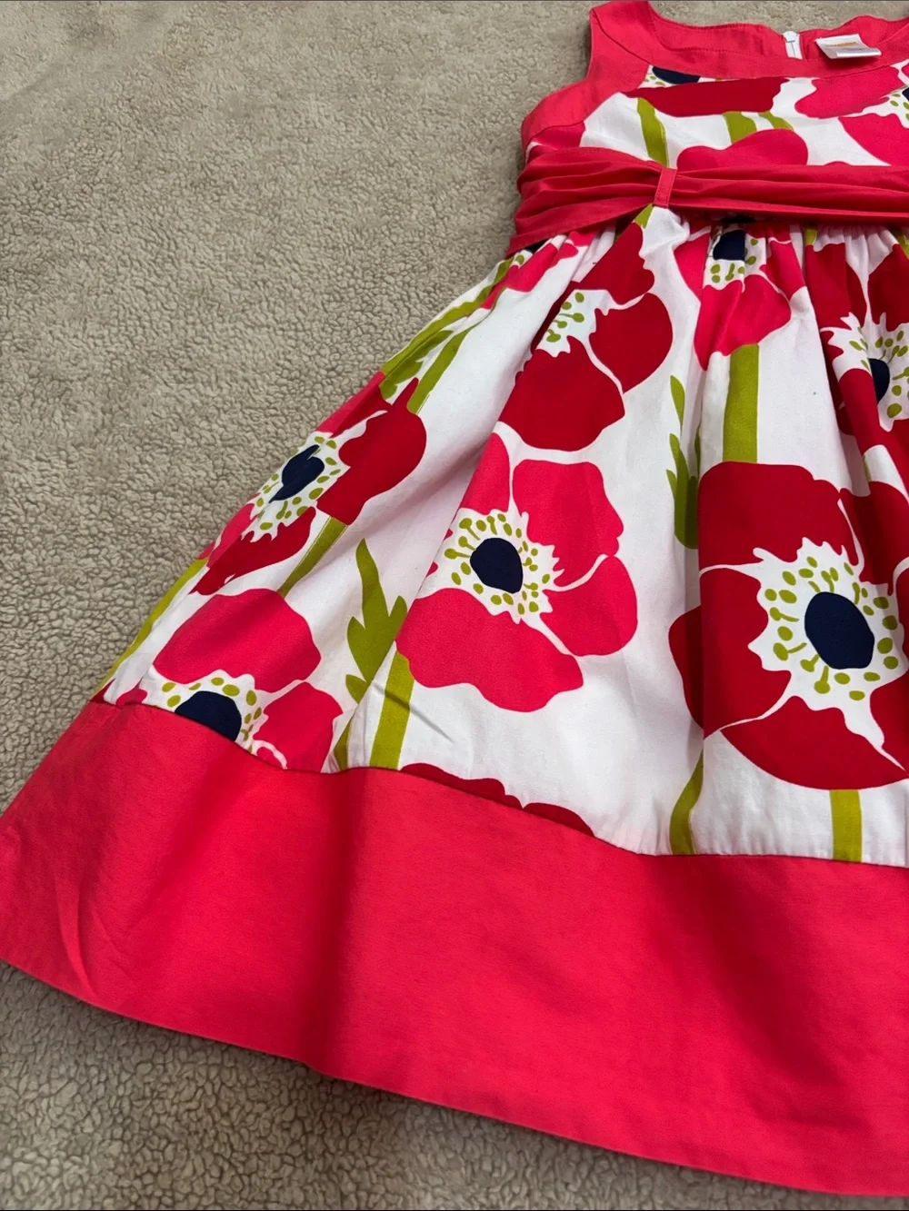 Gymboree Red Floral Fit-and-Flare Dress with White Background